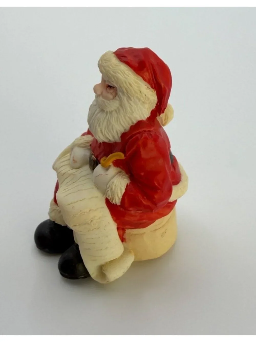Vintage Santa Claus Christmas Figurine Naughty Nice List Scroll 90s Holiday
